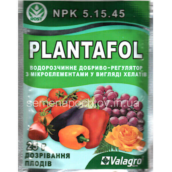 Удобрение ПЛАНТАФОЛ+ (NPK 5.15.45) VALAGRO FARM 25 грамм Удобрение PLANTAFOL ТД КИССОН